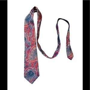 Ketch Tie Red Burgundy Blue Paisley Print Print